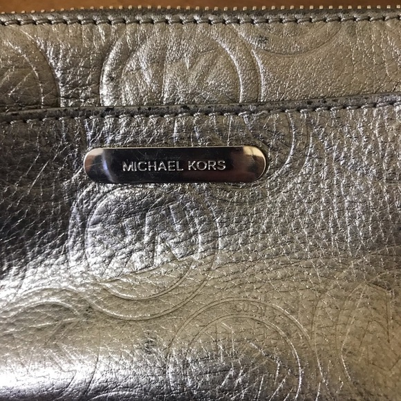 Michael by Michael Kors Silver Embossed Makeup Bag - Picture 5 of 8